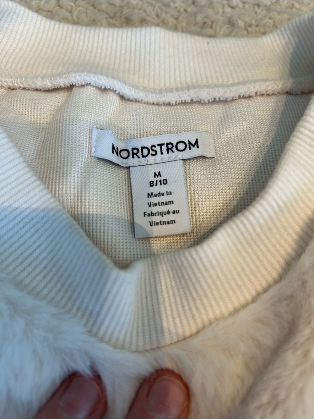 Nordstrom Ivory Fuzzy Pullover Sweater